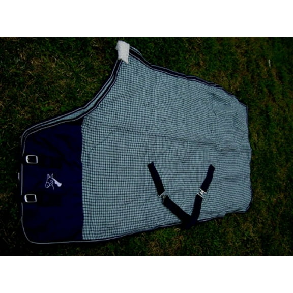 66" Horse Cotton Sheet Blanket Rug Summer Spring Navy Green 5308