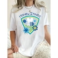 thumbnail image 1 of Camiseta con estampado de abeja y flor de dibujos animados "Miel Picada" para mujer: top informal de verano, suave y cómodo, camiseta blanca de cuello redondo con diseño divertido, ideal para vacacion, 1 of 6