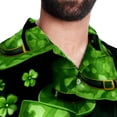 thumbnail image 5 of Saint Patrick's Day Men's Short Sleeve Shirts, Casual Hawaiian Print Button Down Summer Beach Top Unisex, 5 of 6