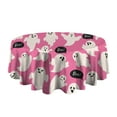 thumbnail image 5 of Pink Halloween Ghosts with Boo Round Tablecloth 60"x60",Wrinkle Wipeable Table Cloth for Kitchen Dining Room Picnic Patio Party, 5 of 6