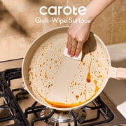 CAROTE 28-Piece Ceramic Pots and Pans Set, Nonstick Cookware Set with Lids, Induction Compatible, Oatmeal