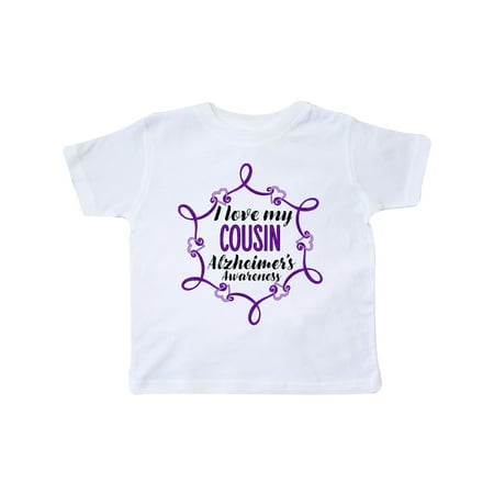 

Inktastic I Love My Cousin Alzheimer s Awareness with Purple Hearts Gift Toddler Boy or Toddler Girl T-Shirt