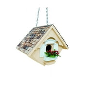 CC Home Furnishings 8" Beige and Brown Cottage Outdoor Garden Birdhouse