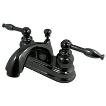 NB2600KL Water Onyx 4 inch centerset lavatory faucet with ABS/Brass pop up drain, Black Nickel