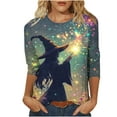 thumbnail image 2 of jobturf Halloween Shirts for Women Girls Novelty Graphic Blouses Ghost Pumpkin Tee Tops Spooky Season Festival Costumes, 2 of 5