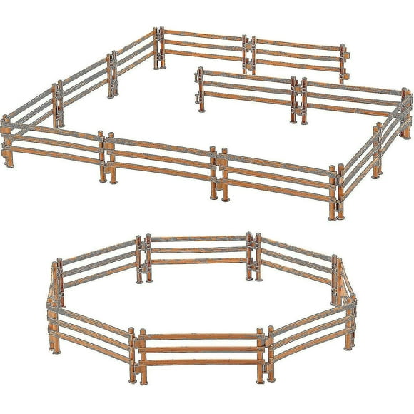 40 Pieces Horse Corral Fencing Accessories Playset Plastic Farm Fence Toy For Farm Barn Paddock Horse Stable Farm Animal Fence JU