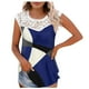 thumbnail image 1 of Camiseta sin mangas de encaje con estampado de mujer Camiseta sin mangas de empalme de cuello redondo Camiseta ligera y cómoda delgada OAVQHLG3B Store  lin121212, 1 of 5
