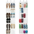 thumbnail image 4 of Over the Door Shoe Organizer, The Door Closet Shoes Storage,24 Clear Pockets Hanging Shoe Organizer with 3 Steel Hooks,Shoes Organizer for Closet Door Storage (White), 4 of 8