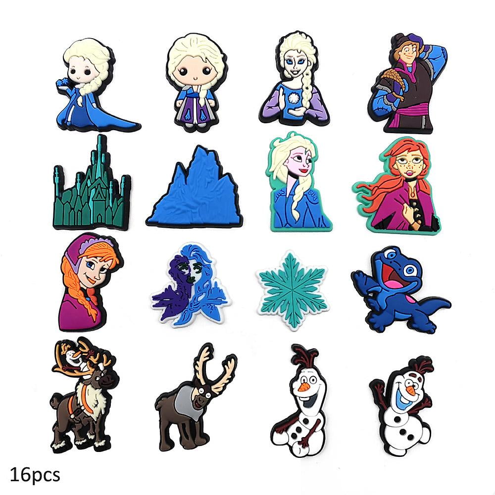 16pcs set Jibbitz Charms for Crocs Clog Frozen Elsa Olaf Snowman Anna Cartoon Shoe Decoration Accessories Walmart