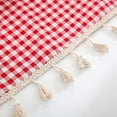 thumbnail image 5 of Nvzi Mantel a cuadros, mantel a cuadros de cuadros vichy vintage con borlas,mantel rectangular a prueba de polvo para decoración de cocina y comedor (rojo), 5 of 5