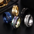 thumbnail image 3 of Anillo de cadena giratoria para hombre, estilo coreano, estilo hip hop, anillo de acero de titanio, anillo de cola única personalizado y moderno para hombre, joyería para estudiantes, 3 of 5