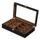 thumbnail image 5 of 9 Rejillas Gafas De Estuche De Almacenamiento Organizador De Reloj Gafas Gafas de terre Soporte De Pantalla Tapa Caja De Joyería Con Fernando Cajas de reloj de madera para gafas de sol, 5 of 7