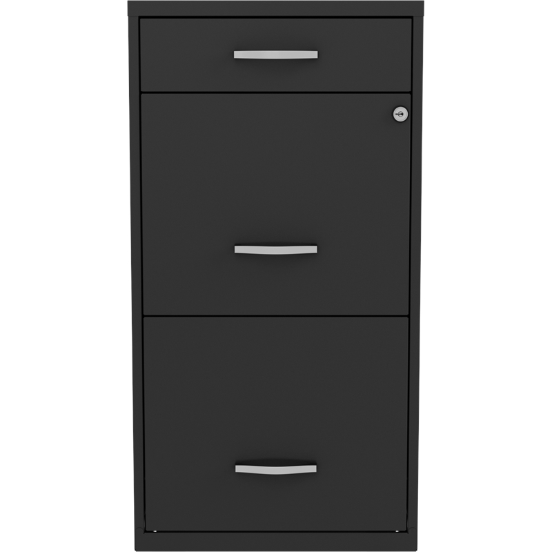 UrbanPro 18" Deep 3 Drawer Metal Organizer File in Balck