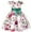 a-Green7128, variant on FINALGANG Girls Kids Floral Print Dress Cap Sleeve Crewneck Satin Bow Waist Flared Skirt Princess Party Dress For Daily Wear Trendy Dress