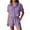 Purple, variant on Bloomae Two Piece Linen Short Sets for Women Trendy Summer Short Sleeve Button Down T-Shirts Tops with Pockets and Elastic Waist Short Pants Matching Loungewear Outfits Black S
