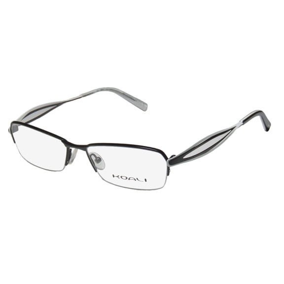 NEW KOALI 7123K WOMENS/LADIES DESIGNER HALF-RIM BLACK / WHITE FRAME DEMO LENSES 52-16-135 EYEGLASSES/GLASSES
