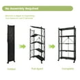 thumbnail image 6 of 5 Tier Foldable Storage Shelves with Wheels, Large Capacity Shelving Unit, Freestanding Metal Wire Shelf Rack, No Assembly Organizer Rack for Garage Kitchen, Basement, Pantry(Black), 6 of 8