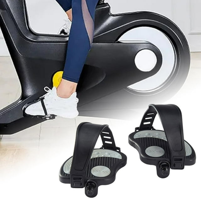 Pedales de bicicleta estática shamjiam con correas ajustables Reemplazo de gimnasio de 14 mm