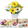 thumbnail image 2 of XJGHHSY 3 Potted Artificial Flowers Fake Flowers with Vase Faux Flowers in Pot,Spring Decor for Home office Floral Arrangement for Table Dinning Room Decoration Shelf Decor,White, 2 of 8