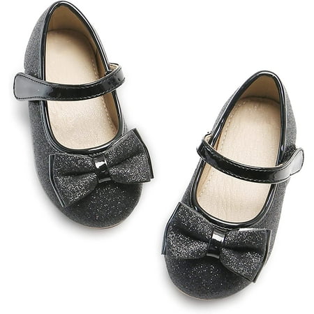 

QWZNDZGR Toddler Flower Girl Dress Shoes - Girl Ballet Flats Party School Shoes Wedding
