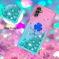 thumbnail image 3 of Glitter Case for Samsung Galaxy A13 5G, Bling Sparkle Colorful Gradient Quicksand Soft TPU Liquid Cover Case with Ring Stand for Samsung Galaxy A13 5G/ A04S/ M13 5G/ A04 4G JB-Pink Green, 3 of 14