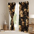 thumbnail image 3 of Homewish Spooky Halloween Skull Kitchen Curtains,Baroque Goth Floral Black Out Curtains Pack of 2 (42x63 Each),Golden, 3 of 6