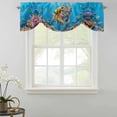 thumbnail image 2 of Tie Up Valances for Windows, Funny Diving Tiger Adjustable Valance Curtains Window Treatment for Living Room, Ocean Sea Coastal Coral Fish Marine Life Rod Pocket Kitchen Curtains & Drapes 60x18 Inch, 2 of 9