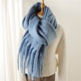 thumbnail image 3 of Bufanda de invierno para mujer, cachemira, cálida, sólida, pashmina, manta, envolturas para mujer, gruesa, suave, bufanda, chal con borlas grandes, poncho largo, echarpe, 3 of 5