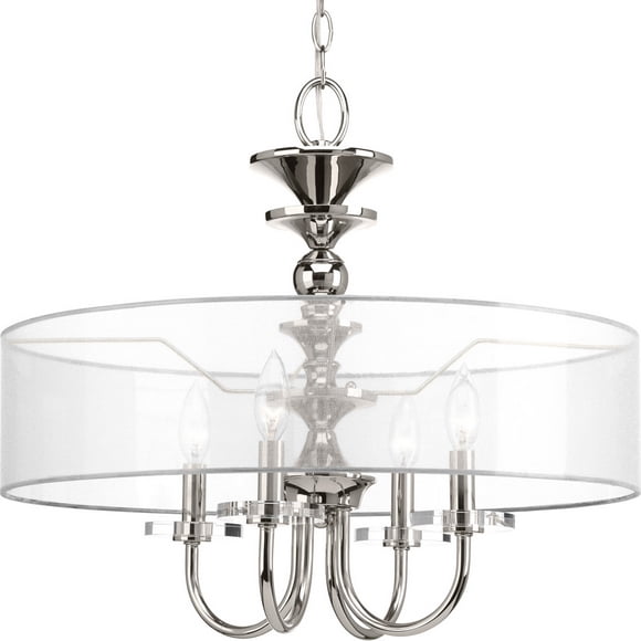 Progress Lighting P4627-104 Marche 4-Light Pendant, Polished Nickel