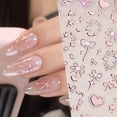 thumbnail image 2 of Pegatinas para uñas WBRRFJJ con relieve 5D, rosa dorado y rosa, 2 of 7