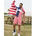 thumbnail image 6 of 250th Anniversary American Flag Overalls Men,4th of July Cape,USA Sunglasses,Patriotic Socks,4 Pcs for Independence Labor Day(Red White and Blue,2XL), 6 of 9
