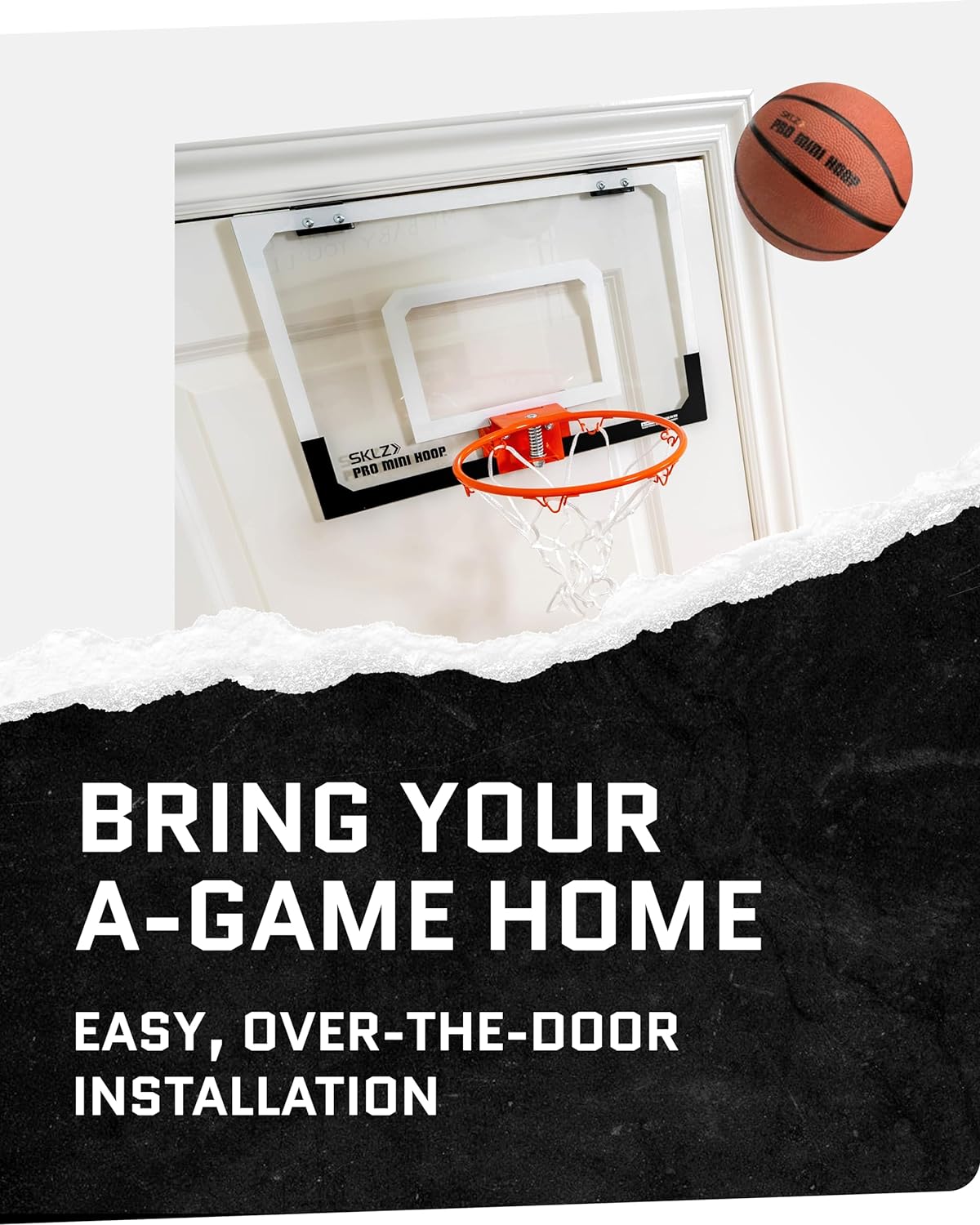 Pro Mini Indoor Basketball Hoop - Over The Door – Portable - Great For Home, Dorms, Offices, and Gifts