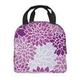 thumbnail image 3 of Reusable Lunch Bag, Insulated Lunch Bag for Women Men - Vintage Purple Flower Pattern Tote Lunch Bag, Picnic School Work Office, 3 of 9
