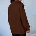 thumbnail image 4 of Lumtrix Sweatshirt for Women Oversized Casual Long Sleeve Button Henley Neck Pullover Tops Fall Winter Fashion Outfits Clothes Brown _AG07 L, 4 of 7