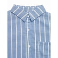 thumbnail image 4 of Womens Striped Oversized Button Down Shirts Long Sleeve Collared Blouses Shackets for Women Blue S, 4 of 9