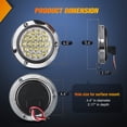 thumbnail image 5 of Luz trasera redonda para remolque de 4", 2 unidades, 24 LED, acero inoxidable blanco, bisel cromado, luces traseras de marcha atrás impermeables para camión, furgoneta, camión, caravana, barco, 5 of 5