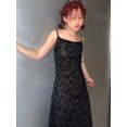 thumbnail image 2 of Vestido gótico midi de malla con estampado floral oscuro para mujer, estilo gótico grunge, de encaje, largo, estilo e-girl, para fiesta y ropa de calle., 2 of 6