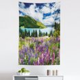 thumbnail image 1 of Nature Tapestry, Floral Mountain Meadow Valley by Lake with Blossom Petals Inspiration Picture, Fabric Wall Hanging Decor for Bedroom Living Room Dorm, 5 Sizes, Purple Fern Green, by Ambesonne, 1 of 1