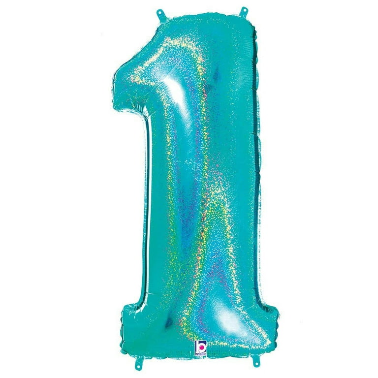 40 Glitter Holographic Happy Birthday Helium Balloon