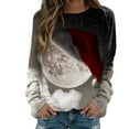 thumbnail image 1 of Chandail en Molleton de Noël pour Femmes, Cardigan à Manches Longues, Veste Mi-Longue Imprimée, Mode, Col Rond, Chaud, 1 of 4