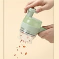 thumbnail image 4 of Juego de cortador de verduras eléctrico de mano 4 en 1, verde, hoja de acero inoxidable, cuerpo de plástico, 4 of 8