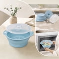 thumbnail image 6 of Collapsible Silicone Steamer Pot for Microwave, Foldable Vegetable Steamer with Perforated Tray, Space-Saving Kitchen Cookware with Cool-Touch Handles, 6 of 7