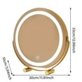 thumbnail image 2 of Riforla Coiffeuse avec Lumières Modes d'Éclairage de Maquillage à DEL avec Grossissement Rotation à 360° Maquillage Rond Éclairé pour Chambre Miroir de Maquillage de Table Noir, 2 of 8