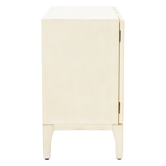 SAFAVIEH Sula Mid-Century 2 Door 1 Shelf Chest, Antique White (31.4 in. W x 15 in. D x 26.5 in. H)