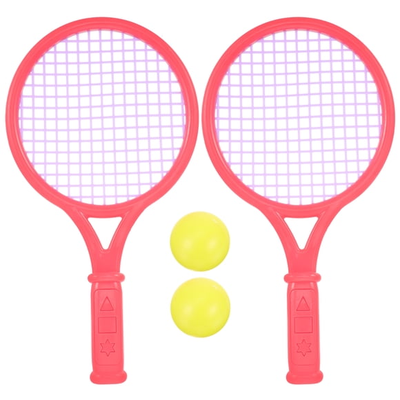 WORGEOUS 1 par de raquetas de tenis para niños Raquetas de bádminton de plástico Accesorios de juegos para jardín de infantes Escuela primaria (Patrón aleatorio de talla S)