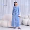 thumbnail image 1 of Women's Plus Size Winter Flannel Bathrobe Solid Color Ankle-Length Full Sleeve, 1 of 6