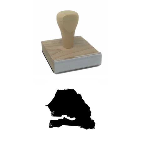 Senegal Country Rubber Stamp, 2 X 2" Wood Stamp