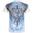 thumbnail image 2 of TGEagleSword435 Eagle and Sword Metallic Silver Embossed Short Sleeve Crew Neck Cotton Mens Fashion T-Shirt - White/Small, 2 of 2