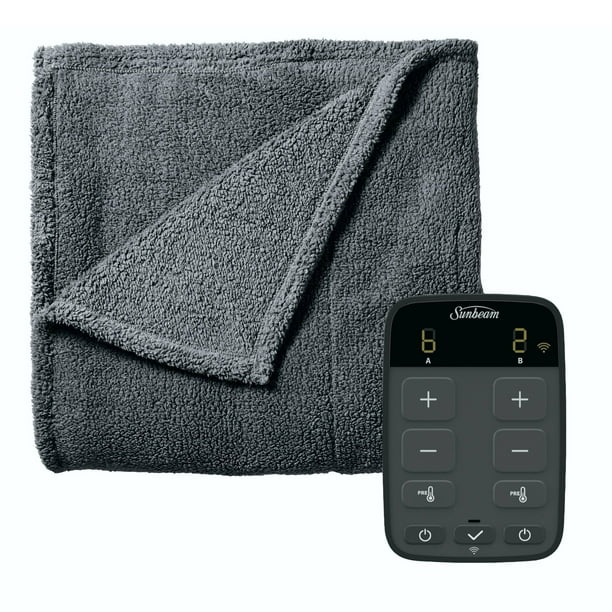 Sunbeam King Size Electric Lofttec Heated Blanket in Slate with WiFi