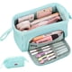 thumbnail image 1 of Estuche escolar de gran capacidad con asa, estuche escolar para niñas, papelería escolar, bolsa de maquillaje, organizador de oficina para niños, estudiantes, azul claro JM, 1 of 5